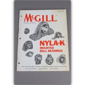 Vintage McGill Nyla-K Mounted Ball Bearings Catalog K-82A October 1979